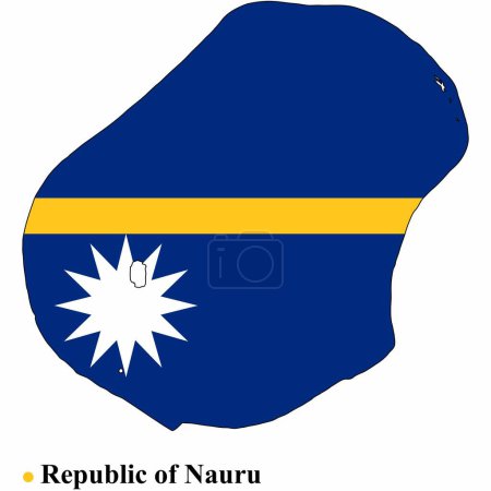 flag of the nauru on the national map. vector illustration.