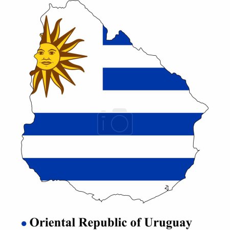 uruguay country flag, vector illustration flat
