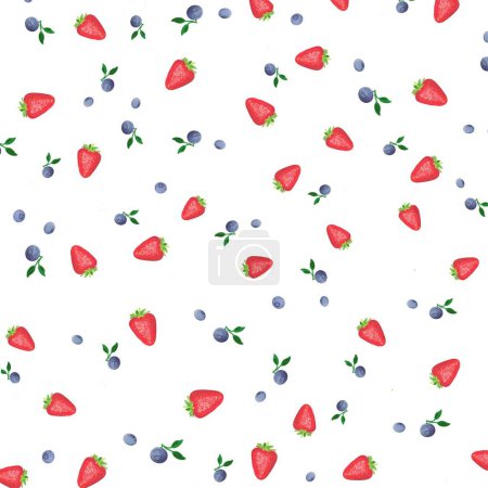 print with strawberry and blueberry