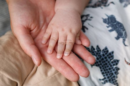 Foto de Las manos de la madre y del bebé con amor - Imagen libre de derechos