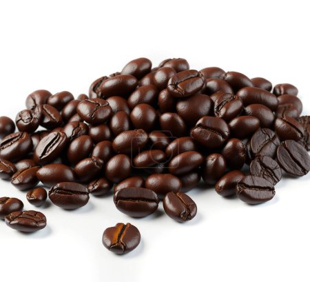 Photo for Isolated Coffee Beans on White Background - Royalty Free Image