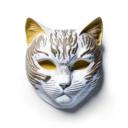 Carnival Cat Mask on White Background
