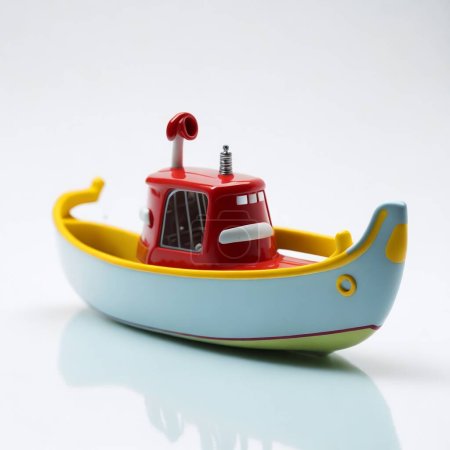 Photo for Toy Boat on White Background, Studio - Royalty Free Image