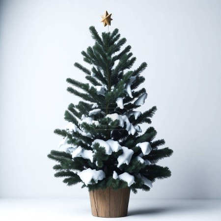 Photo for Christmas Tree isolated on White Background - Royalty Free Image