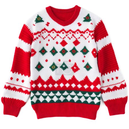Red Christmas Sweater on White Background
