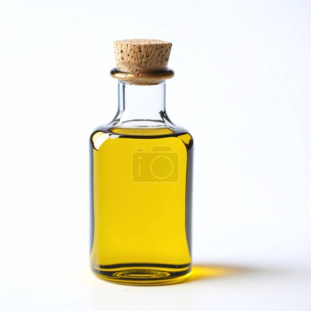 Photo for Olive oil in original bottle on a white close-up - Royalty Free Image