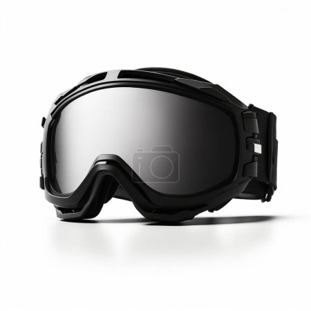 Isolated image of sleek black snowboard or ski goggles, perfect for winter sports enthusiasts