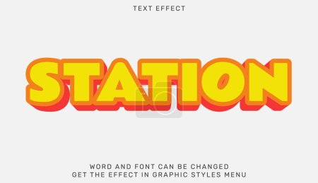 Ilustración de Plantilla de efecto de texto de estación en diseño 3D. Emblema de texto para publicidad, marca, logotipo del negocio - Imagen libre de derechos