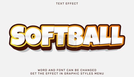 Softball text effect template in 3d design