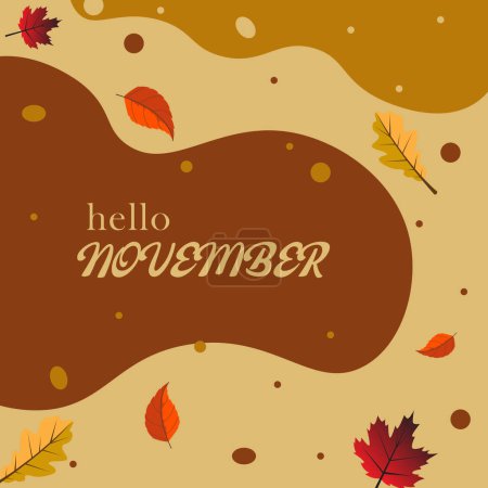 Illustration for Hello november vector illustration. it is suitable for card, banner, or poster - Royalty Free Image