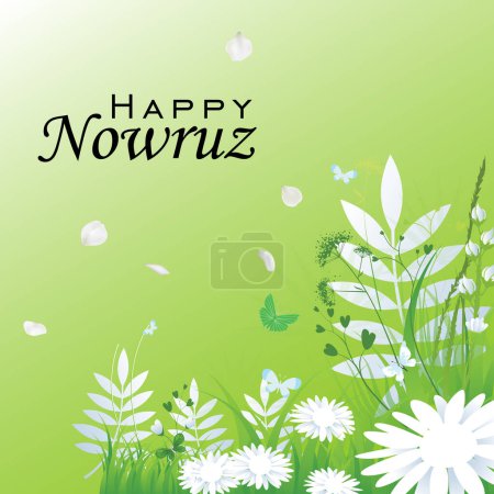 Téléchargez les illustrations : Illustration de fond vectorielle Nowruz. Il convient aux cartes, bannières ou affiches - en licence libre de droit