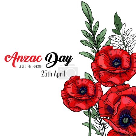 Illustration for Anzac Day vector illustration. It is suitable for card, banner, or poster - Royalty Free Image