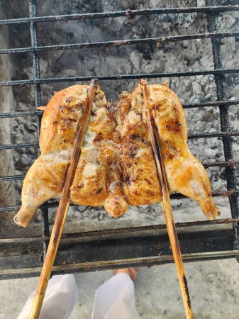 Photo for Grilled chicken roasting chicken  street food  isan food - Royalty Free Image