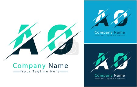 Photo for AO Letter Logo Design Template. Vector Logo Illustration - Royalty Free Image