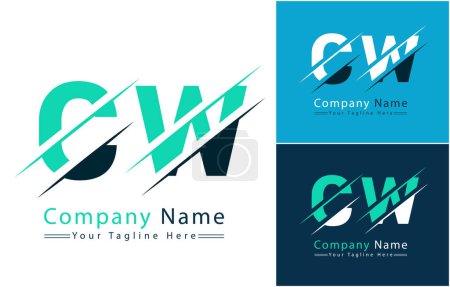 Photo for CW Letter Logo Design Concept. Vector Logo Illustration - Royalty Free Image