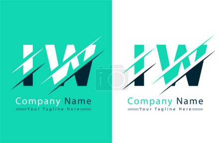 Photo for IW Letter Logo Design Template. Vector Logo Illustration - Royalty Free Image