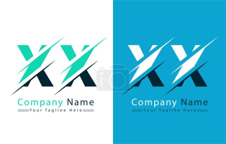Téléchargez les illustrations : XX Lettre Logo Design Concept. Illustration du logo vectoriel - en licence libre de droit