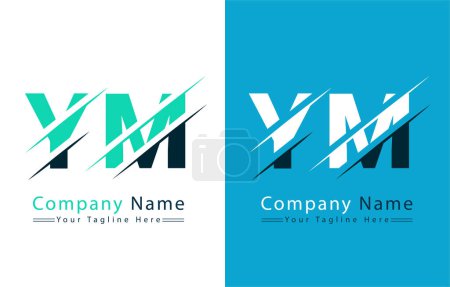 Téléchargez les illustrations : YM Lettre Logo Design Concept. Illustration du logo vectoriel - en licence libre de droit
