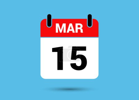 Photo for 15 March Calendar Date Flat Icon Day 15 Vector Illustration - Royalty Free Image