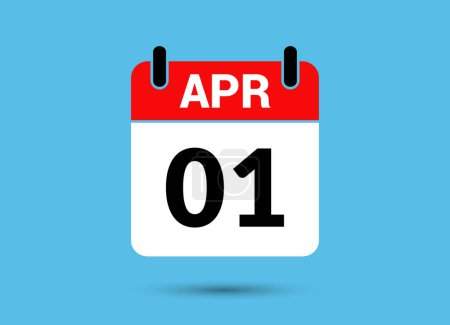 Photo for 1 April Calendar Date Flat Icon Day 1 Vector Illustration - Royalty Free Image
