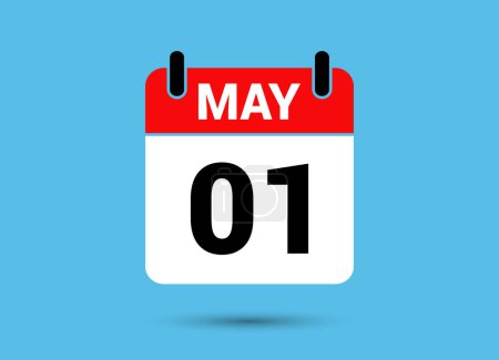 Photo for 1 May Calendar Date Flat Icon Day 1 Vector Illustration - Royalty Free Image