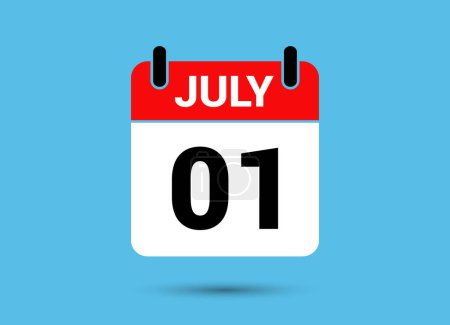 Photo for July 1 Calendar Date Flat Icon Day 1 Vector Illustration - Royalty Free Image