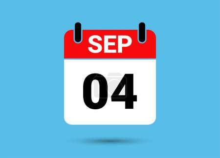 Photo for September 4 Calendar Date Flat Icon Day 4 Vector Illustration - Royalty Free Image