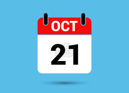 Ilustración de 21 de octubre Calendario Fecha Icono plano Día 21 Vector Ilustración - Imagen libre de derechos