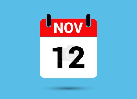 Photo for November 12 Calendar Date Flat Icon Day 12 Vector Illustration - Royalty Free Image