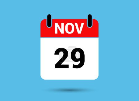 Photo for November 29 Calendar Date Flat Icon Day 29 Vector Illustration - Royalty Free Image