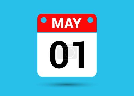 Photo for May 1 Calendar Date Flat Icon Day 1 Vector Illustration - Royalty Free Image