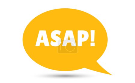 Illustration for Asap speech bubble vector illustration. Communication speech bubble with asap text. - Royalty Free Image