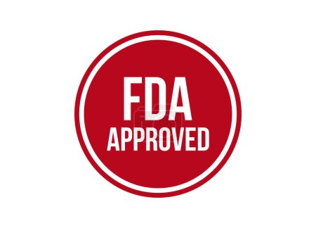Téléchargez les illustrations : Illustration de bannière vectorielle rouge approuvée par la FDA isolée sur fond blanc - en licence libre de droit