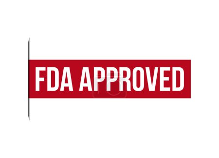 Téléchargez les illustrations : Illustration de bannière vectorielle rouge approuvée par la FDA isolée sur fond blanc - en licence libre de droit