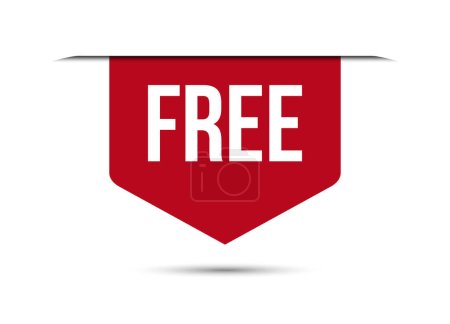 Photo for Free red banner design vector illustration - Royalty Free Image