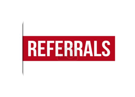 Illustration for Referrals red vector banner illustration isolated on white background - Royalty Free Image