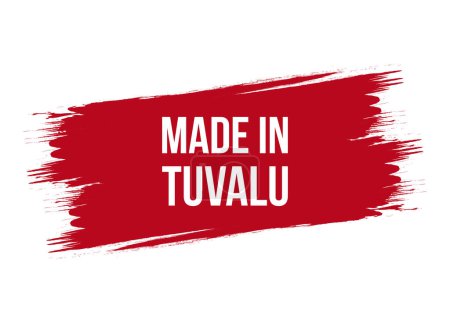 Illustration for Brush style made in Tuvalu red vector banner illustration isolated on white background - Royalty Free Image
