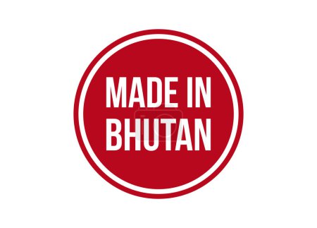 Illustration for Made in Bhutan red banner design vector illustration - Royalty Free Image