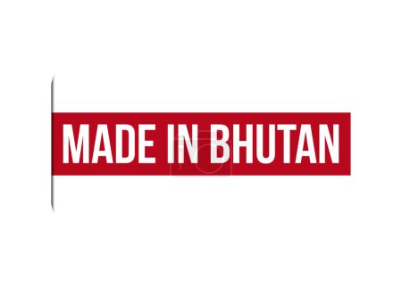 Illustration for Made in Bhutan red banner design vector illustration - Royalty Free Image