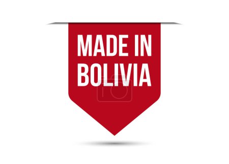 Made in Bolivia red vector banner illustration isolated on white background