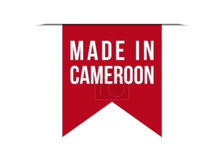 Ilustración de Hecho en Camerún banner rojo diseño vector ilustración - Imagen libre de derechos