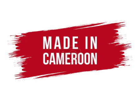 Ilustración de Estilo de pincel hecho en Camerún ilustración de banner de vector rojo aislado sobre fondo blanco - Imagen libre de derechos