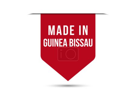 Fabriqué en Guinée Bissau illustration de bannière vectorielle rouge isolé sur fond blanc