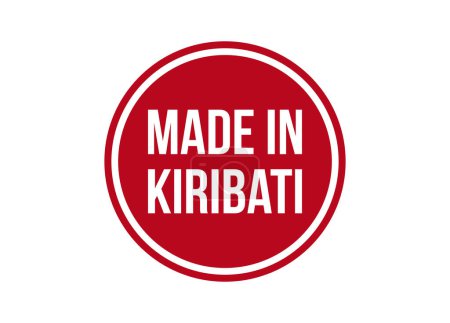 Hecho en Kiribati banner rojo diseño vector ilustración
