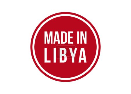 Made in Libya red vector banner illustration isolated on white background