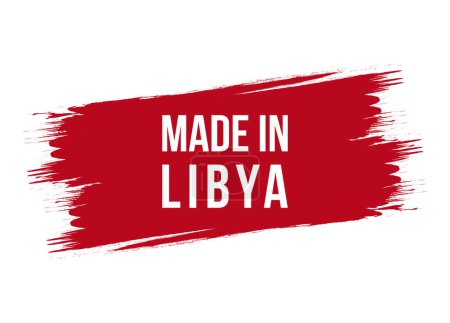Brush style made in Libya banner vector design illustration