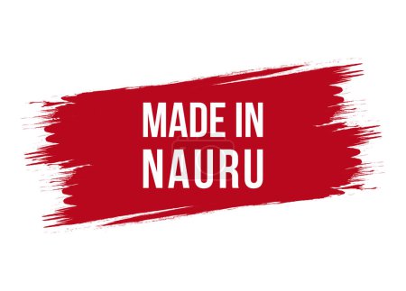 Brush style made in Nauru red vector banner illustration isolated on white background