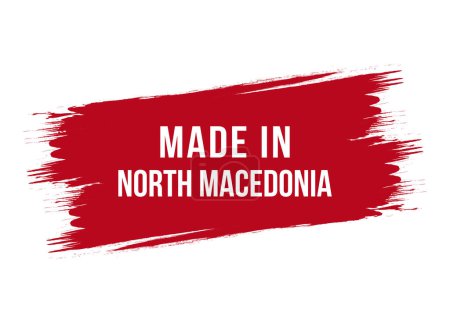 Brush style made in North Macedonia banner vector design illustration