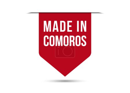 Made in Comoros red vector banner illustration isolated on white background