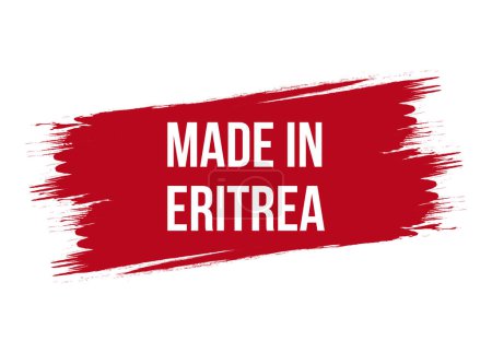 Illustration for Brush style made in Eritrea red vector banner illustration isolated on white background - Royalty Free Image